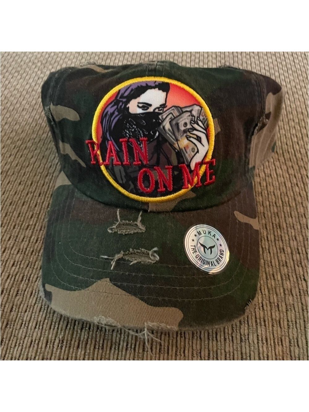 MUKA Dad Hat Green Camo Rain on me